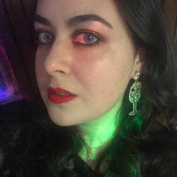 Champagne glass Bubbly Dangle Earrings Party - Picture 12 of 13